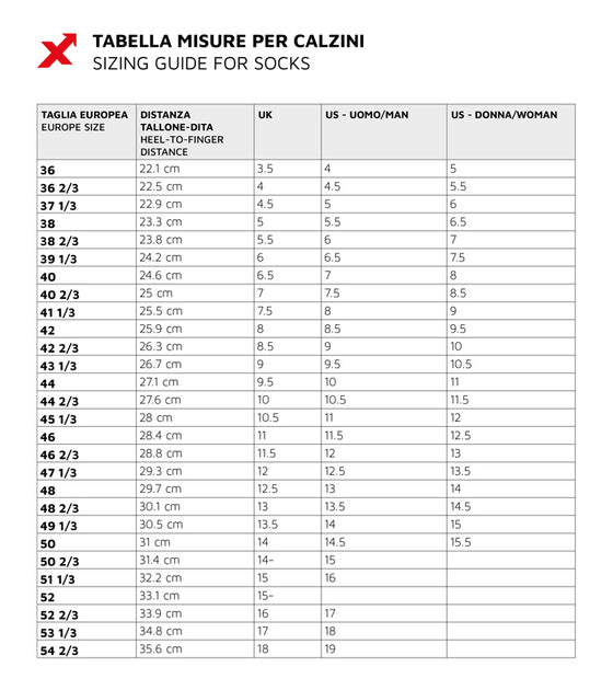 Tabella misure shop scarpe lumberjack