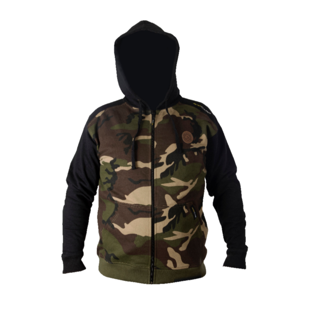 Felpa Con Cappuccio E Zip Camo