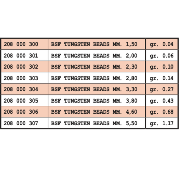 BSF Tungsten Beads Gold