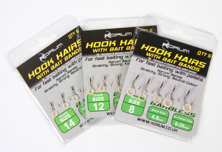 Hook Hairs With Bait Bands Barbless